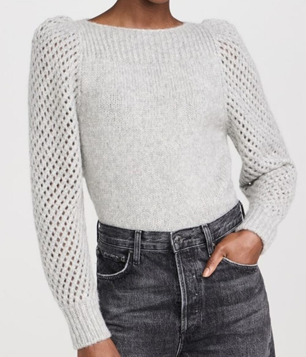 NWOT LoveShackFancy Alpaca Rosie Pullover in Gray
